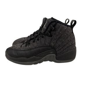 Jordan Shoes Nike Air Jordan 12 Grey Black Wool Sneakers Size Youth 4